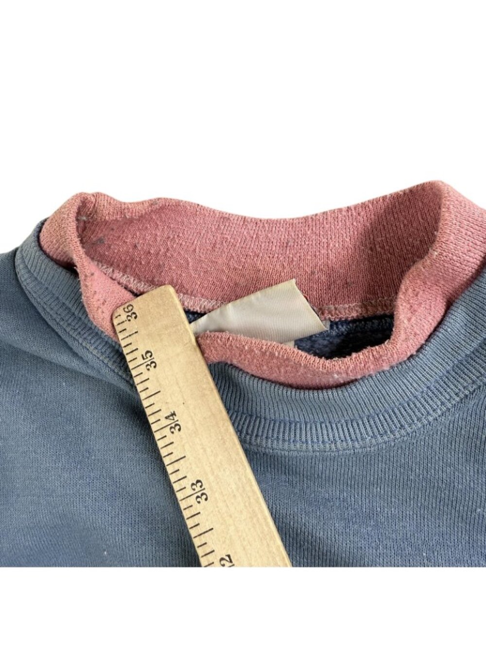 Vintage Morning Sun Sweatshirt Womens Medium Blue Floral Mock Neck USA Made 90s - Picture 6 of 15